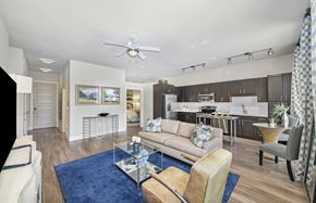 Nashville apartment for rent - a living room with a couch and a glass table