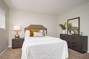 Downey apartment for rent - Comfortable Bedroom With Pillow at Parc at 5 Apartments, Downey, CA, 90240