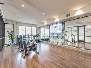 Spin studio and cardio room