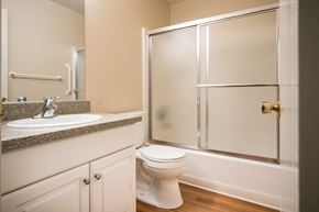 Novato apartment for rent - a bathroom with a sink toilet and shower