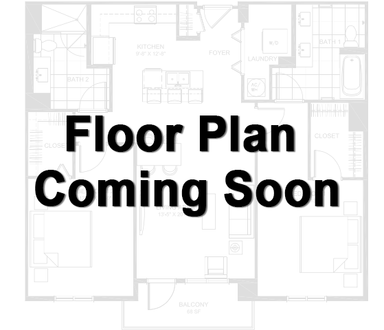 Floor plan for 2 beds, 1 bath, 850 sqft