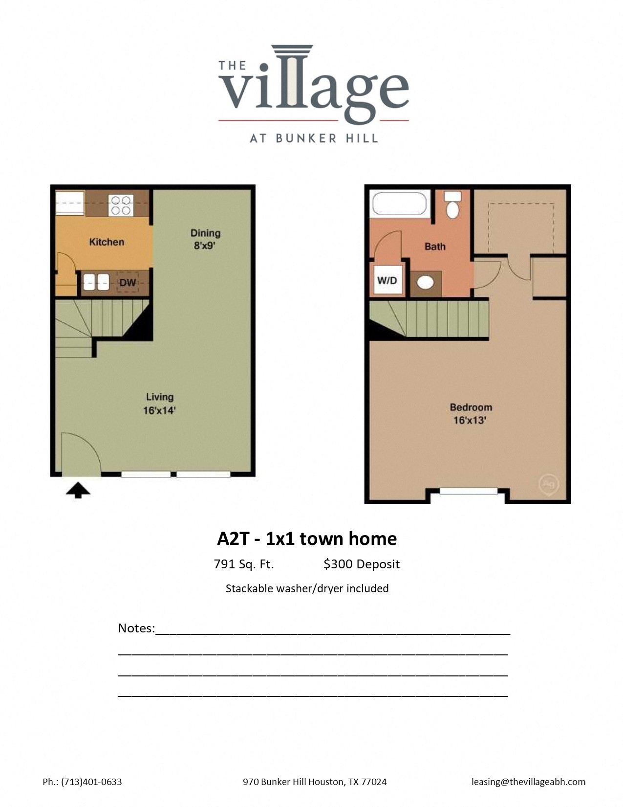 Floor plan for 1 bed, 1 bath, 791 sqft