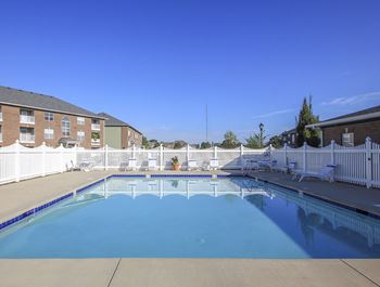 Outdoor swimming pool with sundeck