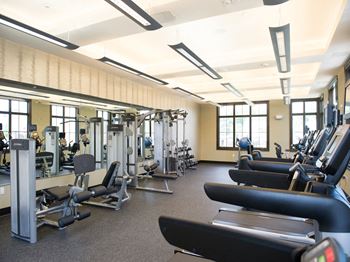 State-of-the-art fitness center with cardio and weight-training equipment