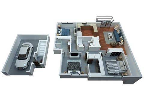 Floor plan for 3 beds, 2 baths, 1583 sqft