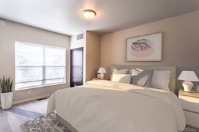 Sioux Falls apartment for rent - a bedroom with a large bed and a window