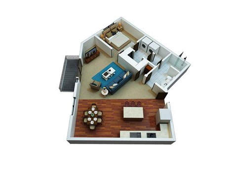 Floor plan for 1 bed, 1 bath, 850 sqft