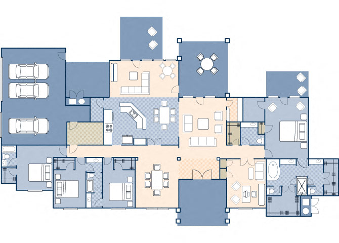 Floor plan for 4 beds, 3.5 baths, 3513 sqft