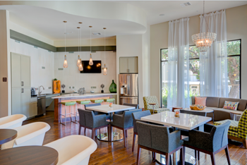 Digital cafe with lounge and banquet seating