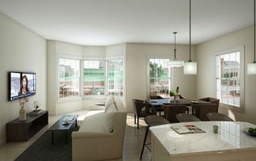 Frederick apartment for rent - A living room with a white couch and a coffee table.