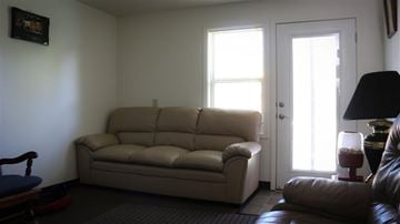 Twin Falls apartment for rent - a living room with a couch and two windows