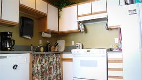 Twin Falls apartment for rent - a kitchen with a white stove and a sink