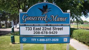 Burley apartment for rent - a blue sign that reads on a street