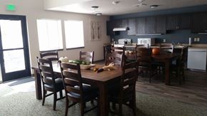 Lewiston apartment for rent - a kitchen and dining room with a table and chairs