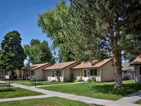 Fruitland apartment for rent - a row of houses in a neighborhood with trees
