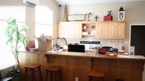Jerome apartment for rent - a kitchen with a counter and some stools