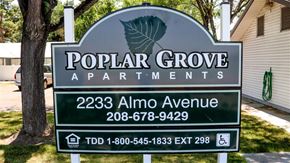Burley apartment for rent - a sign for popular grove apartments is shown in front of a house