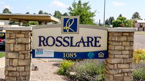 Idaho Falls apartment for rent - a sign for the rossdale sign in front of a building