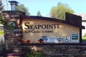 Lewiston apartment for rent - a sign for the seapoint 1122 cedar avenue
