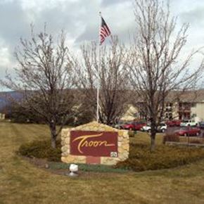 Lewiston apartment for rent - a sign for a restaurant in front of a flag
