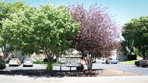 Twin Falls apartment for rent - a sign for a church in the middle of a parking lot