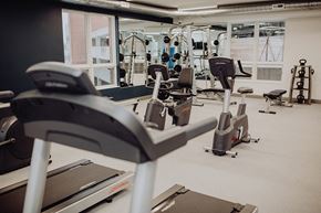 Grand Rapids apartment for rent - a gym with a lot of exercise equipment in it