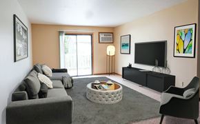 Rochester apartment for rent - Essex Place_Model Apartment Living Room