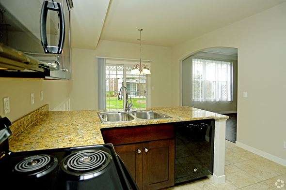 Shelby Township apartment for rent - a kitchen with a sink and a counter top