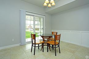 Shelby Township apartment for rent - a dining room with a table and chairs next to a window