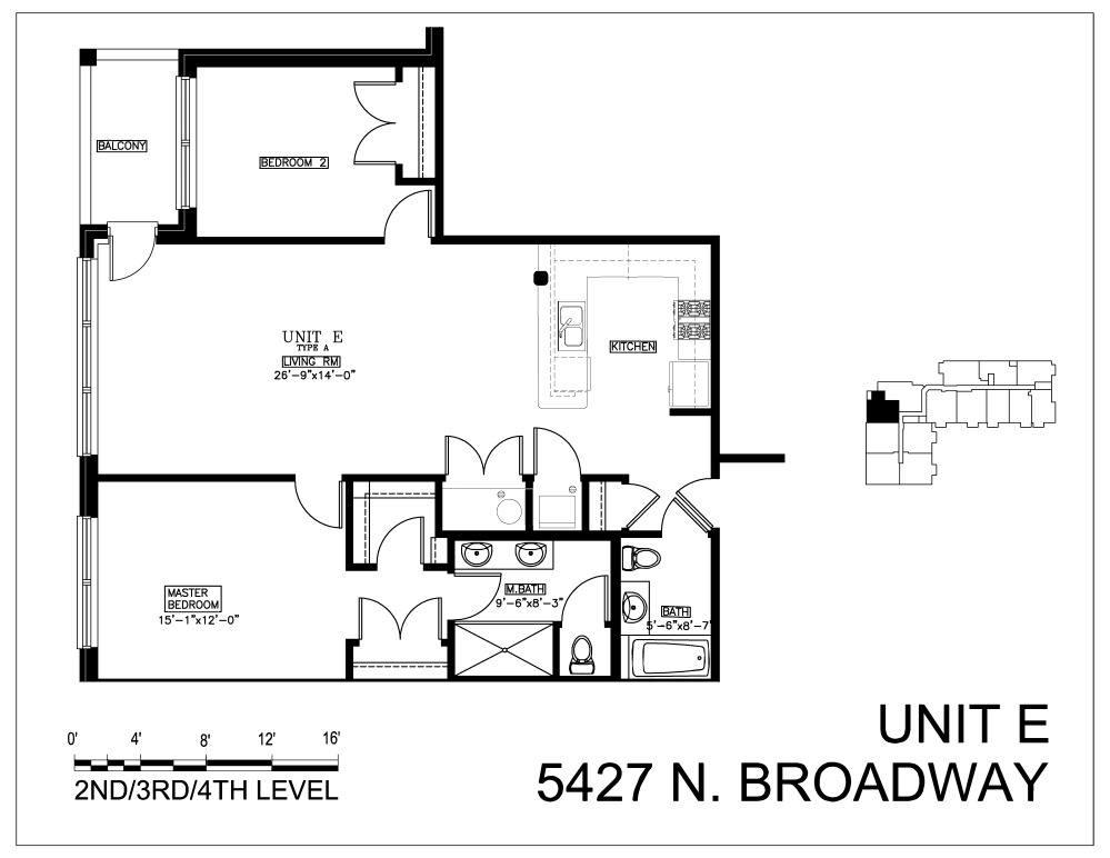 Floor plan for 2 beds, 2 baths, 1140 sqft