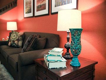 Grand Rapids apartment for rent - a living room with a couch and a table with books