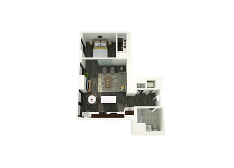 Floor plan for studio, 1 bath, 695 sqft