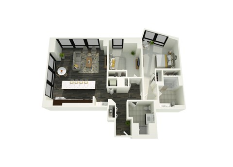 Floor plan for 2 beds, 2 baths, 1246 sqft