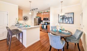 Orlando apartment for rent - a kitchen and dining area with a table and chairs