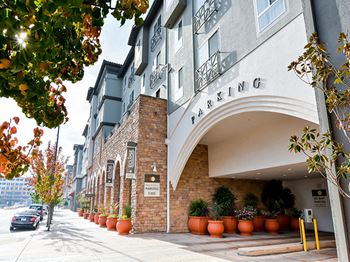 Luxury apartments with controlled access parking garage