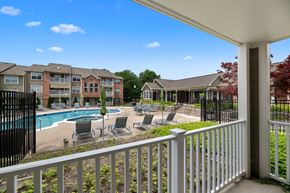 Pikesville apartment for rent - the view of the pool from the balcony at the preserve at polo ridge apartments