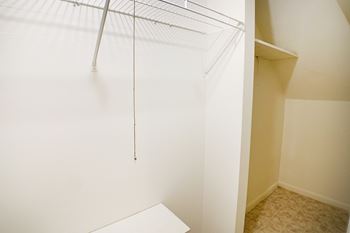 Generous walk-in closets with shelving