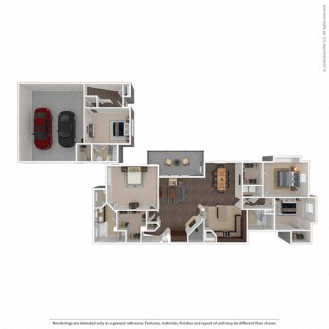 Floor plan for 4 beds, 3 baths, 1910 sqft