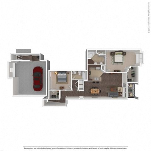 Floor plan for 2 beds, 2 baths, 1364 sqft