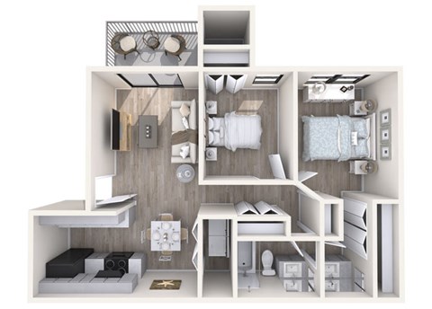 Floor plan for 2 beds, 1 bath, 800 sqft