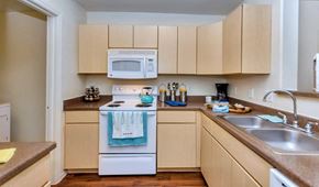 Phoenix apartment for rent - a kitchen with a stove microwave and sink