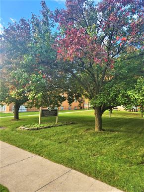 Canandaigua apartment for rent - a park with trees and a sign on the grass