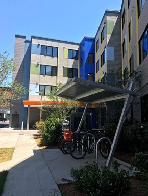 Northampton apartment for rent - two bikes parked in front of an apartment building