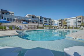Madison apartment for rent - a large swimming pool with apartments in the background