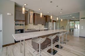 Madison apartment for rent - a large kitchen with a long island with chairs