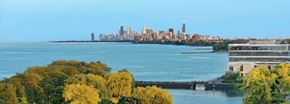 Evanston apartment for rent - a view of the city and the river