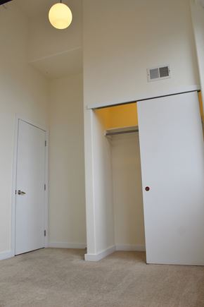 Philadelphia apartment for rent - a bedroom with a closet and a door to a bathroom