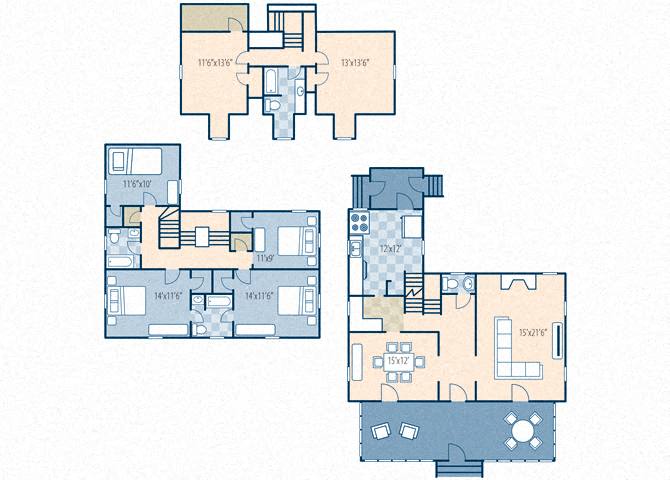 Floor plan for 4 beds, 3.5 baths, 4726 sqft