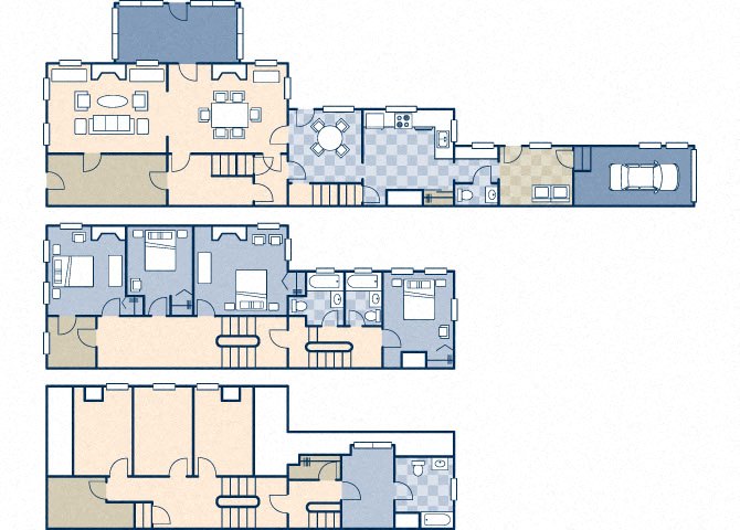Floor plan for 4 beds, 3.5 baths, 5410 sqft