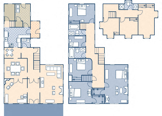 Floor plan for 5 beds, 3.5 baths, 3880 sqft